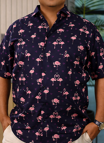 Elegant Flamingo Pattern Shirt – Luxury Comfort Fit