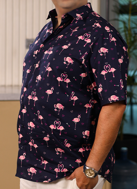 Elegant Flamingo Pattern Shirt – Luxury Comfort Fit