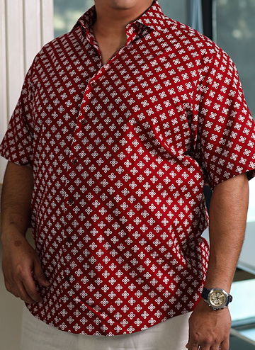 Luxuriant Red Floral Print Shirt