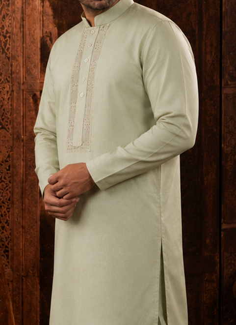 Sage Mist Tarkashi Kurta