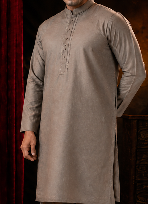 Earth Taupe Tarkashi Kurta
