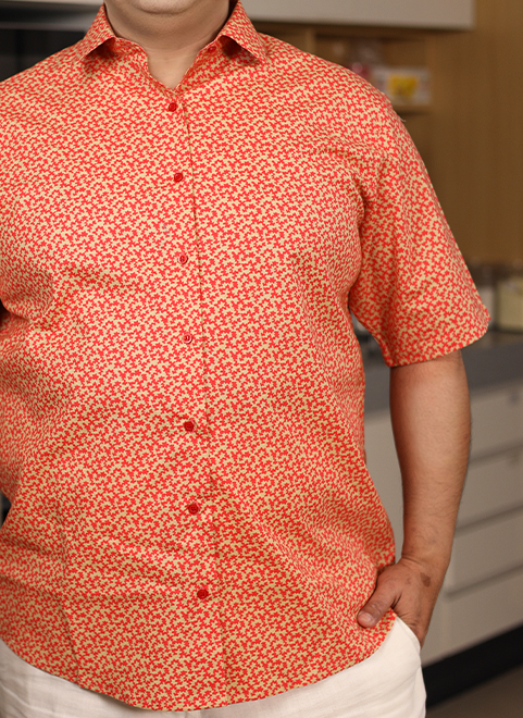 Textured Print Comfort Shirt